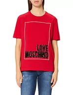 Koszulki i topy damskie - Love Moschino T-shirt damski, czerwony, 38 - miniaturka - grafika 1