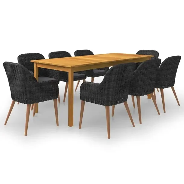 Zestaw Jadalniany do Ogrodu z Drewna Akacjowego i Rattanu PE, 200x90x74 cm,