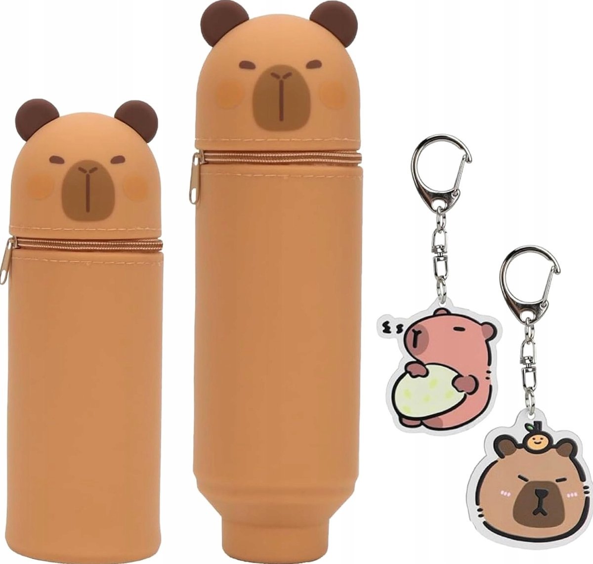 PIÓRNIK KAWAI BRĄZOWY SILIKONOWY WIELOFUNKCYJNY ETUI ORGANIZER SZKOLNY