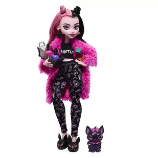 Monster High, Piżama Party, lalka Draculaura z akcesoriami - Lalki dla dziewczynek - miniaturka - grafika 1