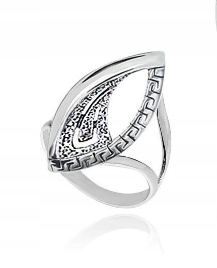 Pierścionek Srebrny Z Greckim Wzorem 925 Rozmiar12
