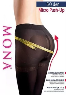 RAJSTOPY MONA MICRO PUSH-UP 50 XL (kolor Nero, rozmiar 5) - Rajstopy - miniaturka - grafika 1