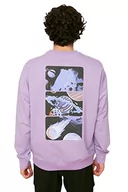 Bluzy męskie - Trendyol Męska bluza z długim rękawem Lilac Oversize, fioletowa, S - miniaturka - grafika 1
