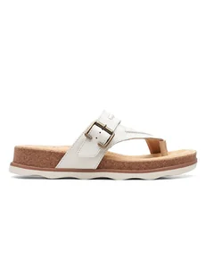 Clarks Skórzane japonki w kolorze białym - Klapki i japonki damskie - miniaturka - grafika 1