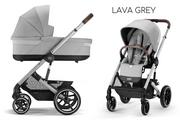 Wózki dziecięce - CYBEX BALIOS S LUX SILVER FRAME 3w1 Lava Grey - miniaturka - grafika 1