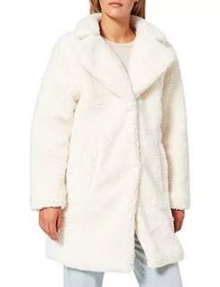 Płaszcze damskie - Urban Classics Damska kurtka zimowa oversized Sherpa Coat Jacket, płaszcz z zapięciem na haczyk i oczka, rozmiar XS do 5XL, Whitesand, XS - grafika 1