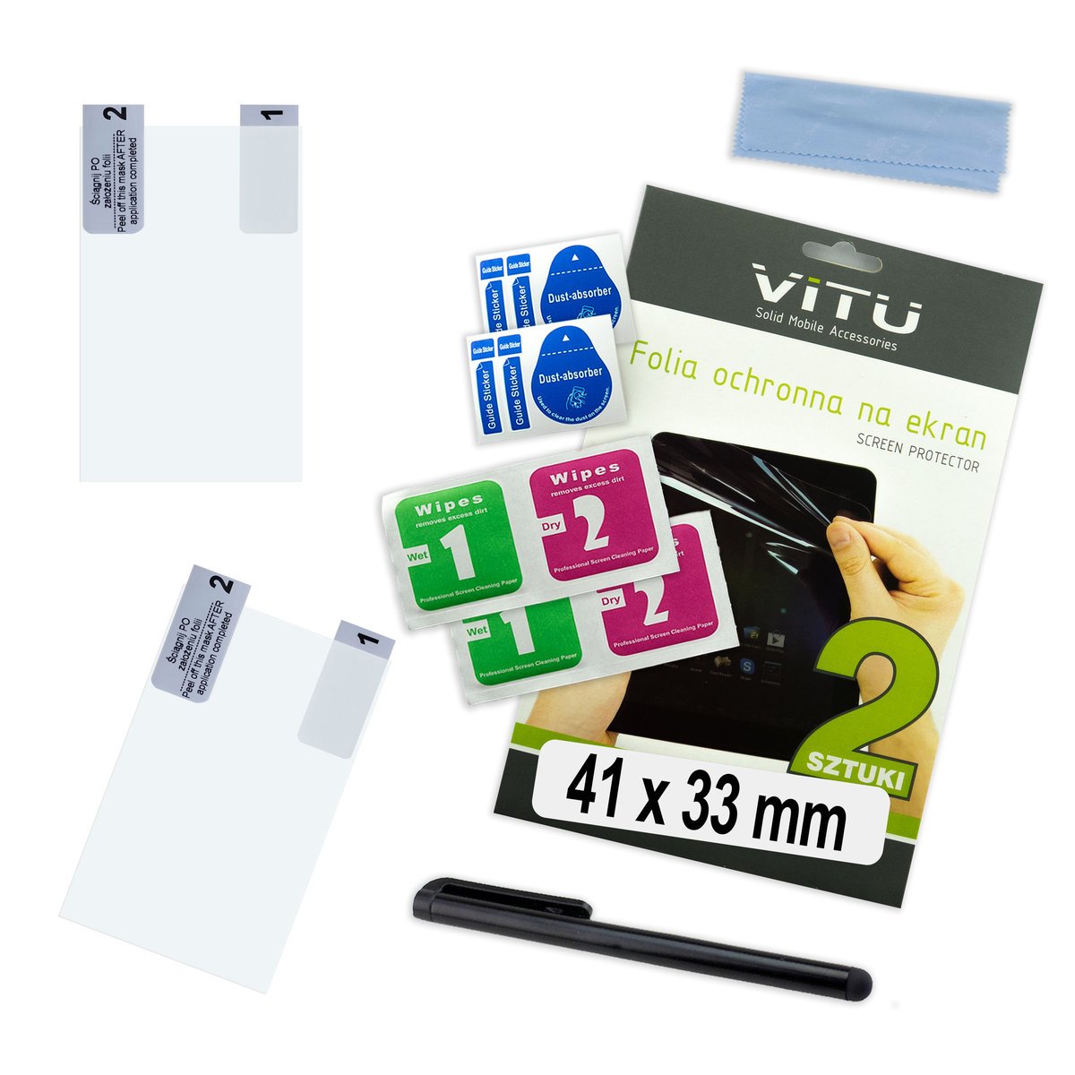 2 x Folia ochronna do na zegarek smartwatch 41x33 mm 4,1 x 3,3 cm 2,1