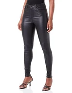 Spodnie damskie - Bestseller A/S Damskie spodnie VMSOPHIA HR Skinny Coated Pants, Black/Detail:Coated, S/34, Black/Detail:coated, 34-S-L - miniaturka - grafika 1