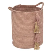 Kosze wiklinowe - Kosz na zabawki ozdabiany pomponami - miniaturka - grafika 1