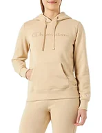 Bluzy damskie - Champion Damska bluza z kapturem Legacy American Classics Powerblend Terry Logo, Brązowy szarobrązowy, XS - miniaturka - grafika 1