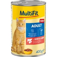 Mokra karma dla kotów - MultiFit Adult Sauce Wołowina z wątróbką 24x400 g - miniaturka - grafika 1
