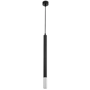 NOWOCZESNA LAMPA WISZĄCA CZARNO-CHROMOWANY TUBA SLIM W1 - Lampy sufitowe - miniaturka - grafika 1