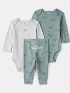 Body dla niemowląt - carter's 3-częściowy zestaw w kolorze zielono-szarym - miniaturka - grafika 1