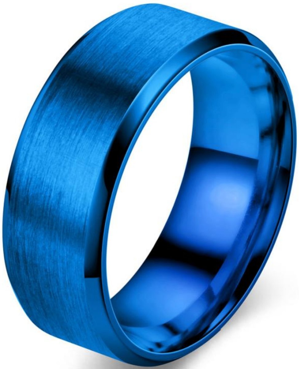 Pierścień Niebieski Sygnet Stal Szlachetna Blue