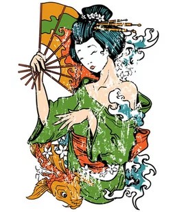 Naprasowanka Japonia Gejsza kobieta 7 - Pasmanteria - miniaturka - grafika 1