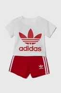 Dresy i komplety dla chłopców - adidas Originals komplet bawełniany niemowlęcy kolor czerwony - miniaturka - grafika 1