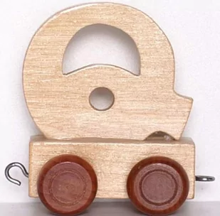 Small Foot Design Wagonik z literą Q Alfabet - Pociągi dla dzieci - miniaturka - grafika 1