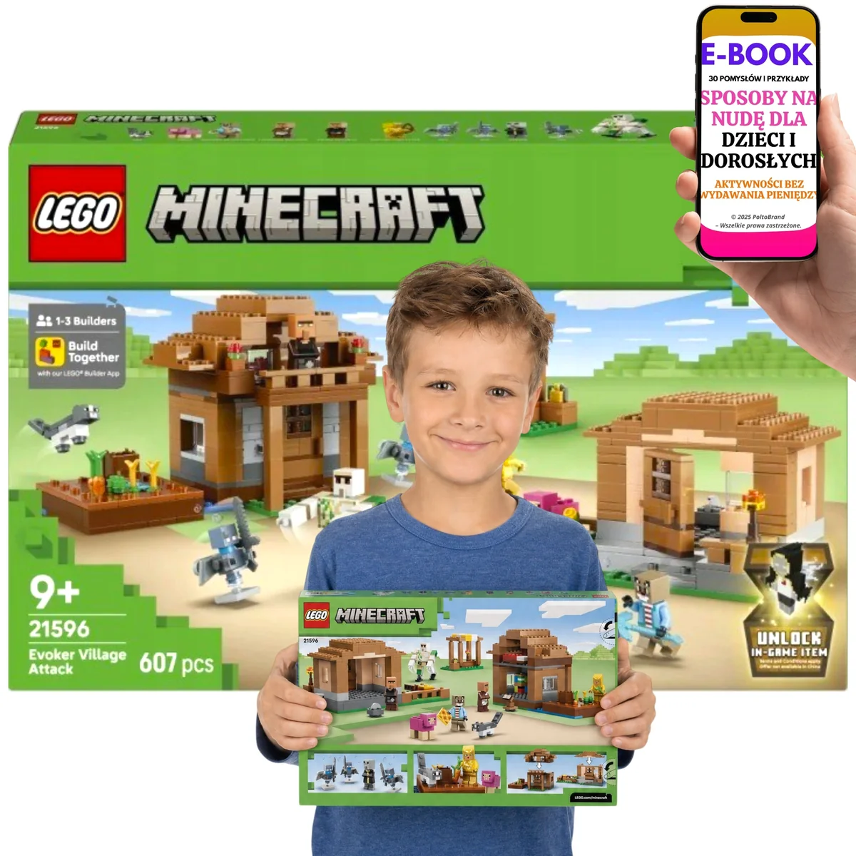 LEGO MINECRAFT Najazd przywoływaczy na wioskę 9 lat+ 21596 Dla Fana MINECRAFT