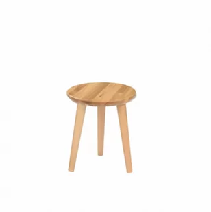 Taboret lub hocker okrągły z litego dębu Modern Oak, Wykończenie nogi - Buk olejowany, Wysokość [cm] - 34, Średnica siedziska [cm] - 30 - Taborety i hokery - miniaturka - grafika 1