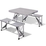 Latarki - vidaXL vidaXL Aluminiowy stół piknikowy - miniaturka - grafika 1