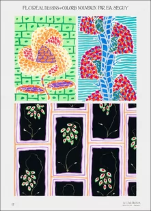 Colorful floral design, art nouveau & art deco artwork, plate no. 17 from Floréal, E. A. Séguy -  plakat Wymiar do wyboru: 50x70 cm - Plakaty - miniaturka - grafika 1