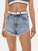 Spodenki damskie - Hugo Szorty jeansowe Galara_2_B 50514699 Niebieski Regular Fit - miniaturka - grafika 1