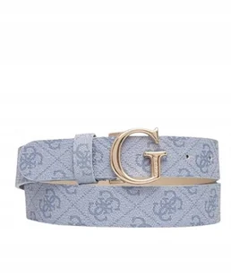 GUESS PASEK DAMSKI NIEBIESKI WZORZYSTY Z KLAMRĄ ZŁOTĄ M GMA - Paski - miniaturka - grafika 1