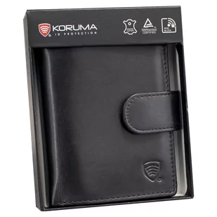 Koruma, Portfel męski skórzany ochrona RFID, czarny - Portfele - miniaturka - grafika 1