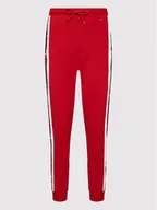 Spodnie sportowe damskie - Tommy Hilfiger Spodnie dresowe UW0UW02536 Czerwony Slim Fit - miniaturka - grafika 1