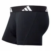 Majtki męskie - ADIDAS CZARNE BAWEŁNIANE BOKSERKI Z BIAŁYM LOGO L 6BA - miniaturka - grafika 1