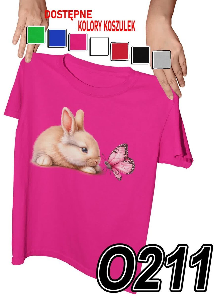 Koszulka Dziecięca Z Nadrukiem Króliczek Królik Słodziak - M 134-140