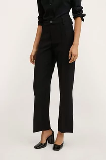 Spodnie damskie - Mango spodnie damskie kolor czarny dzwony high waist - grafika 1