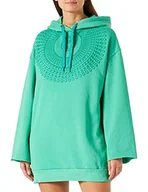 Sukienki - PINKO Damska sukienka Amaretti Abito Felpa Cotone T, V28 zielony, S Wysoki - miniaturka - grafika 1