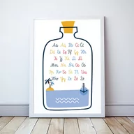 Plakaty - Plakat Polski alfabet w stylu marynarskim format A3 - miniaturka - grafika 1