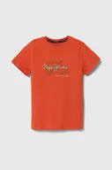 Koszulki dla chłopców - Pepe Jeans t-shirt bawełniany dziecięcy RICHARD kolor pomarańczowy z nadrukiem - miniaturka - grafika 1