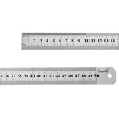 Poziomice, łaty, miary - Drel Przymiar liniowy stal nierdzewna 500 mm - miniaturka - grafika 1