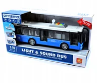 Samochody i pojazdy dla dzieci - NIEBIESKI AUTOBUS ŚWIATŁO DŹWIĘK OTWIERANE DRZWI - miniaturka - grafika 1
