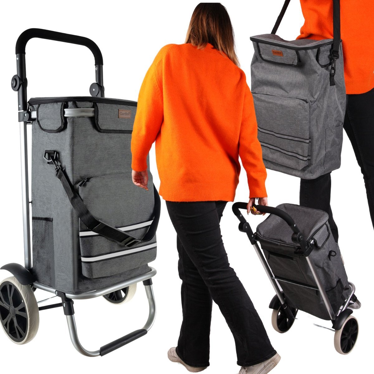 Wobell torba wózek na zakupy poliester bez wzoru