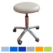 Stoły i łóżka do masażu - Taboret płaski z regulacją wysokości na kółkach SUMER - miniaturka - grafika 1