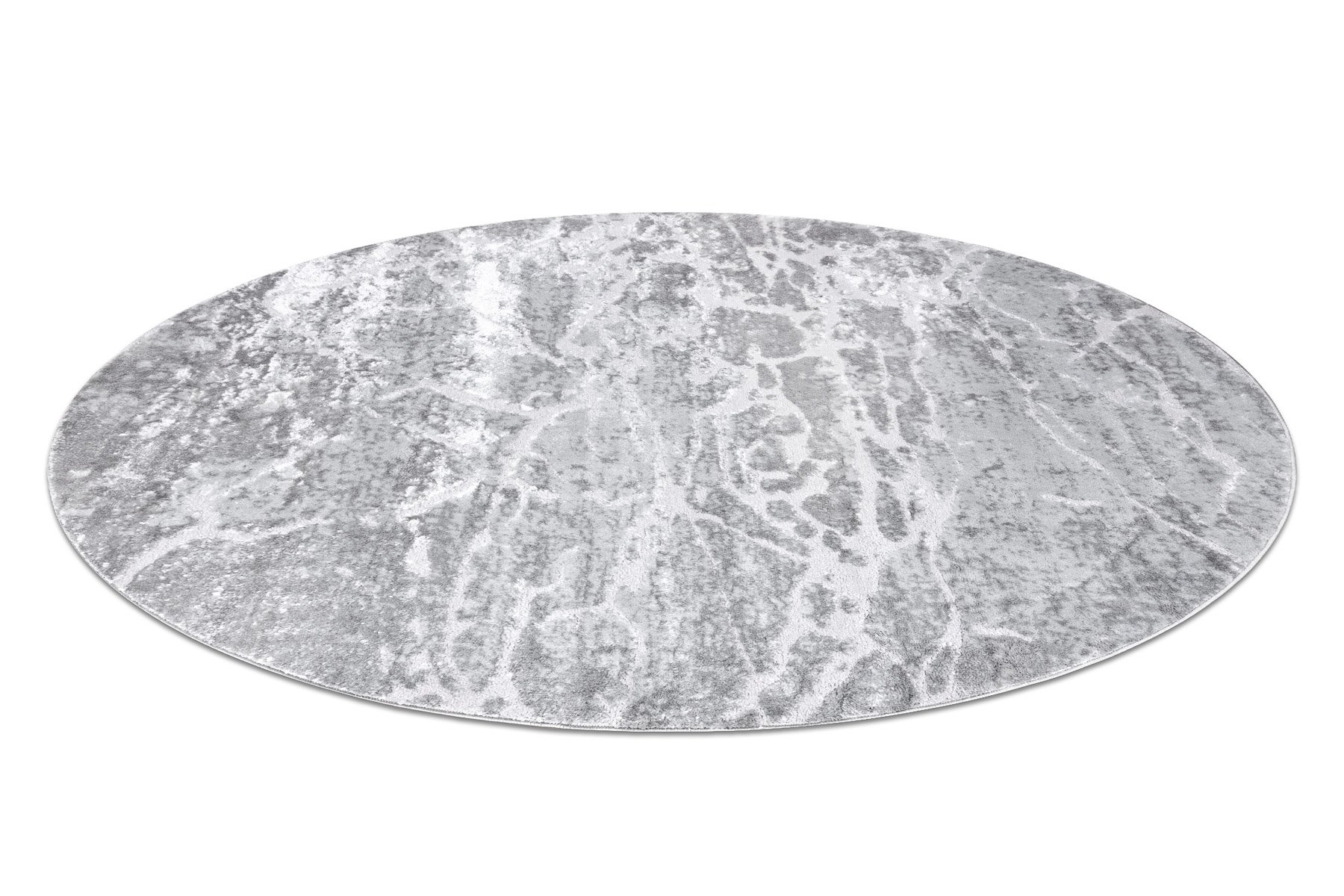 Dywan MEFE nowoczesny Koło 6182 Beton - Strukturalny, dwa poziomy runa szary koło 200 cm