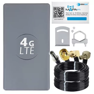 Zestaw Antena Signaflex Dual Panel 2X25Dbi 15M Szara + Konektor Wybór + Mapa Bts - Anteny TV - miniaturka - grafika 1