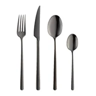 Zestawy sztućców - Zestaw sztućców czarnych na 6 osób 24 elementy MARIZA BLACK - miniaturka - grafika 1