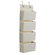 Zestawy naczyń dla dzieci - 3 Sprouts Organizer Na Drzwi Wiszący Gingham Beige - miniaturka - grafika 1