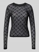 Bluzki damskie - Bluzka z długim rękawem i haftem angielskim model ‘JUDITH’ - miniaturka - grafika 1