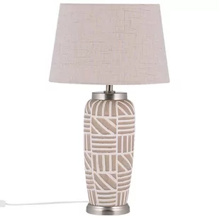 Beliani Lampa stołowa Lampa stołowa ceramiczna beżowa TRAISEN 235992 - Lampy stojące - miniaturka - grafika 1