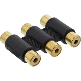 InLine Adapter AV 3x Cinch Czarny 99319 - Adaptery i przejściówki - miniaturka - grafika 2