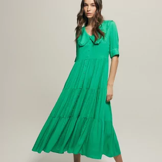 Sukienki - Reserved Sukienka z wiskozy - Zielony - grafika 1
