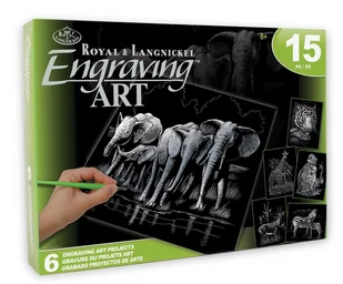Royal Brush Zestaw 6 Wydrapywanek srebrnych Zwierzęta Dżungli - Zabawki kreatywne - miniaturka - grafika 1