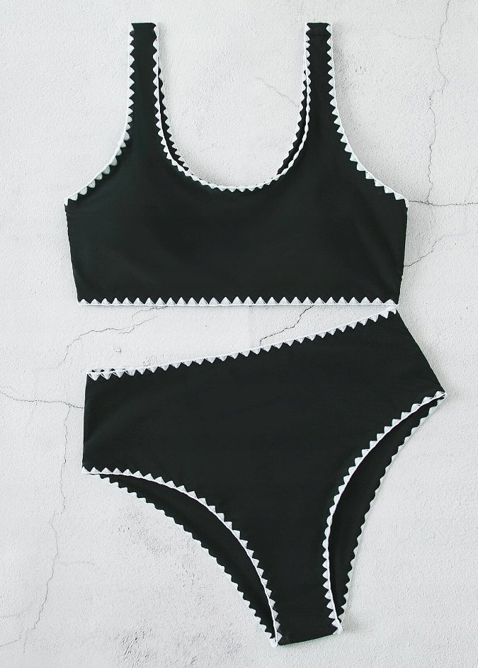 SHEIN CZARNY STRÓJ DWUCZĘŚCIOWY GŁADKI L ŁBO