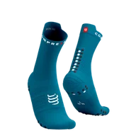 Skarpetki sportowe męskie - COMPRESSPORT Skarpetki do biegania wysokie ProRacing Socks V4 mosaic blue magent - miniaturka - grafika 1